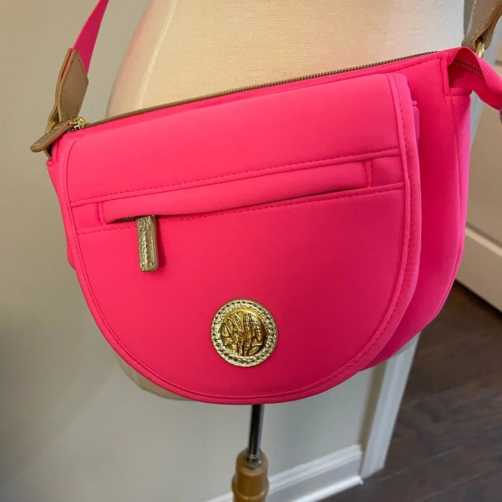 LILLY PULITZER Giavanna Neoprene Crossbody Bag Purse AURA